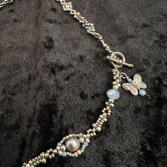 Curated Jewelry Set #20 - Wrap Bracelet, Earrings *blue/lavender/silver/gray - Picture 3 of 8